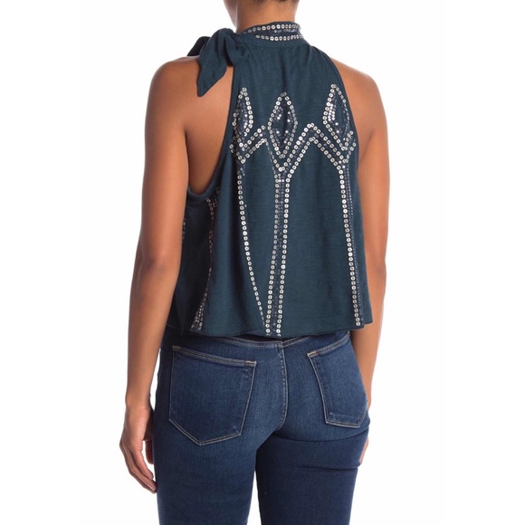 Free People Glitter City Tie Neck Tank - Picture 3 of 6